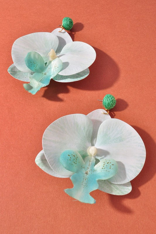 Thumbnail: Lunara Orchid Statement Earrings - Mint
