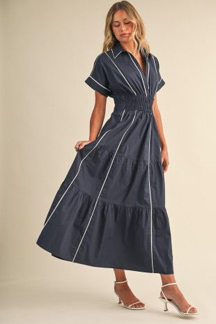 Thumbnail: Capri Coast Smocked Waist Maxi Dress