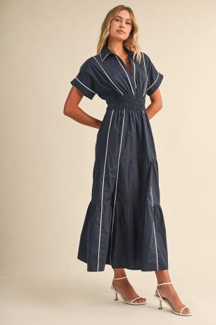 Thumbnail: Capri Coast Smocked Waist Maxi Dress