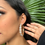 Thumbnail: The Pavé Crystal Floral Hoop Earrings