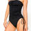 Thumbnail: Spaghetti Strap or Strapless Ruched Side Tie Swimsuit