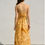 Thumbnail: Leaf Print Strapless Rattan Belt Maxi Dress
