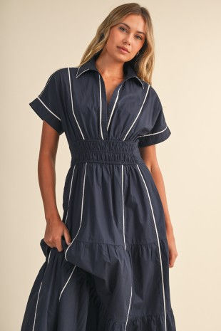 Thumbnail: Capri Coast Smocked Waist Maxi Dress