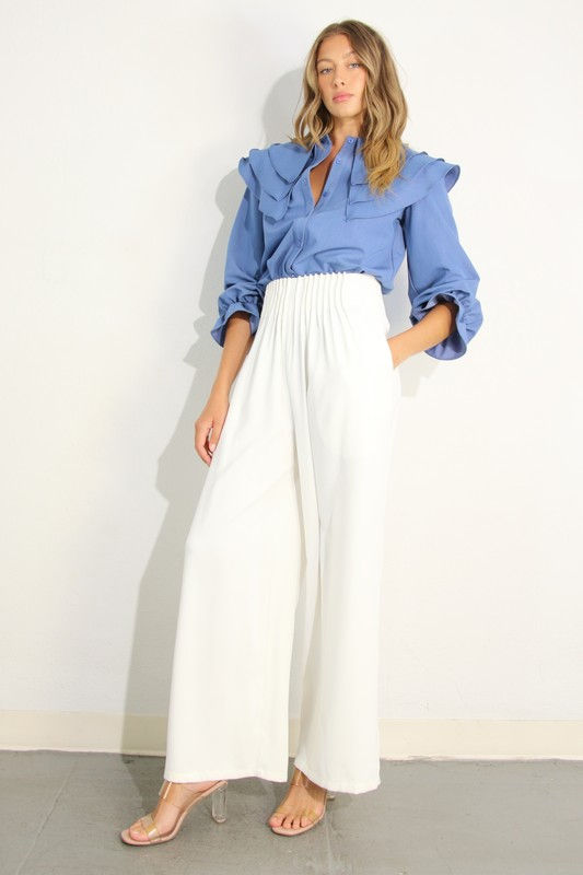Thumbnail: Layered Ruffles Button Down Shirt