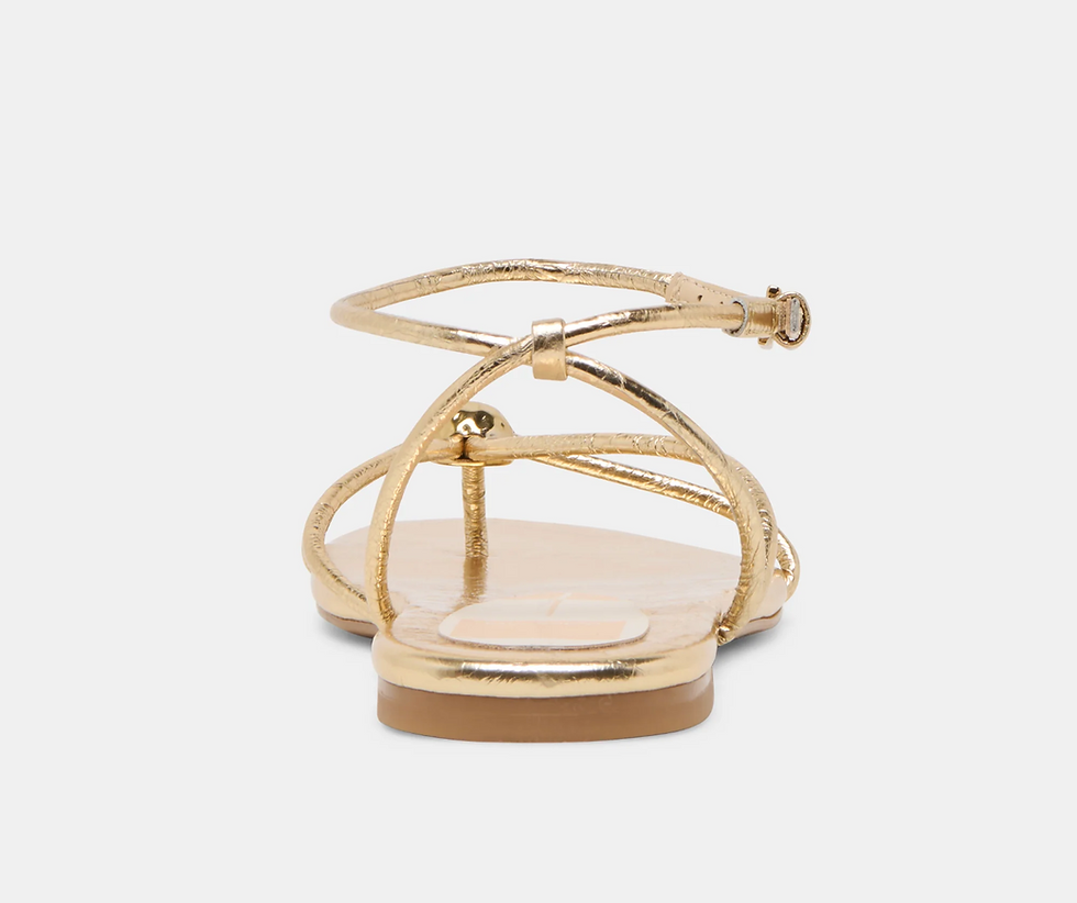 Thumbnail: Isolde Gold Leather Sandals