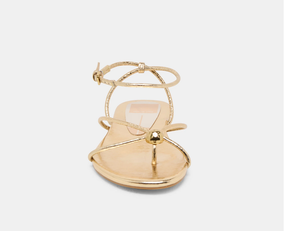 Thumbnail: Isolde Gold Leather Sandals