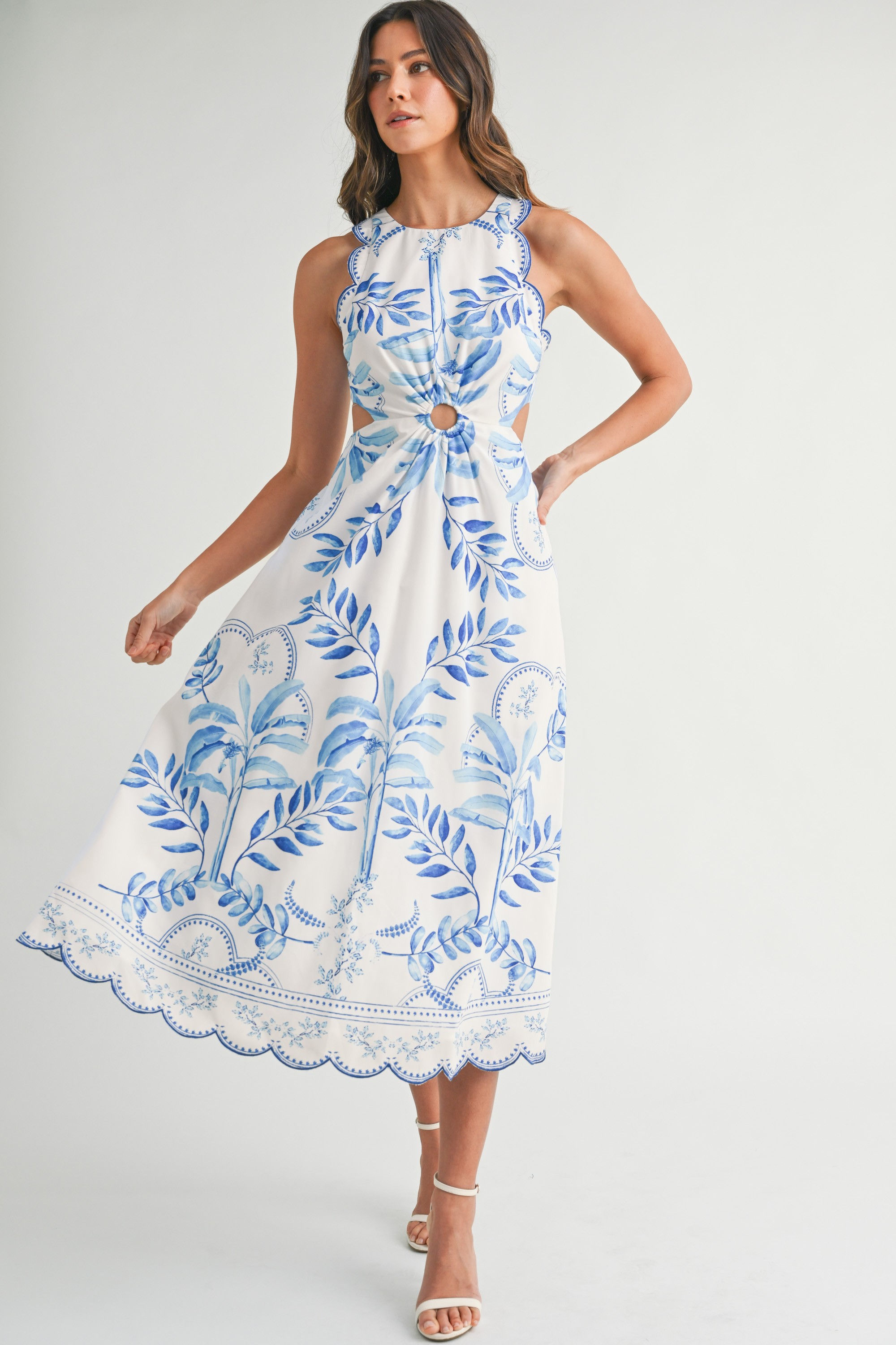 Lisbon Scallop Midi Dress