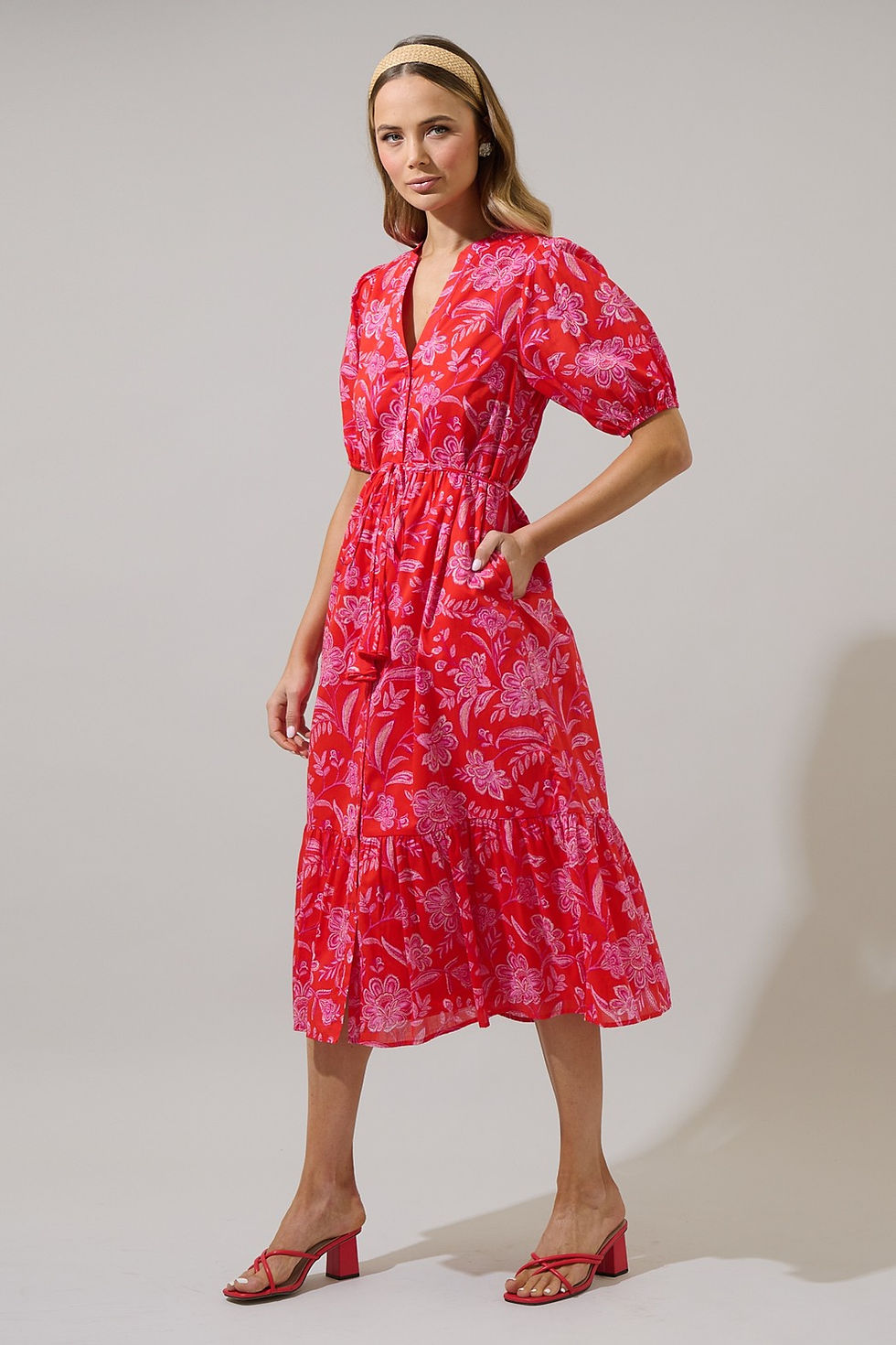 Thumbnail: Calypsa Rose Midi Dress