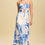 Thumbnail: Leaf Print Halter Cut Out Maxi Dress