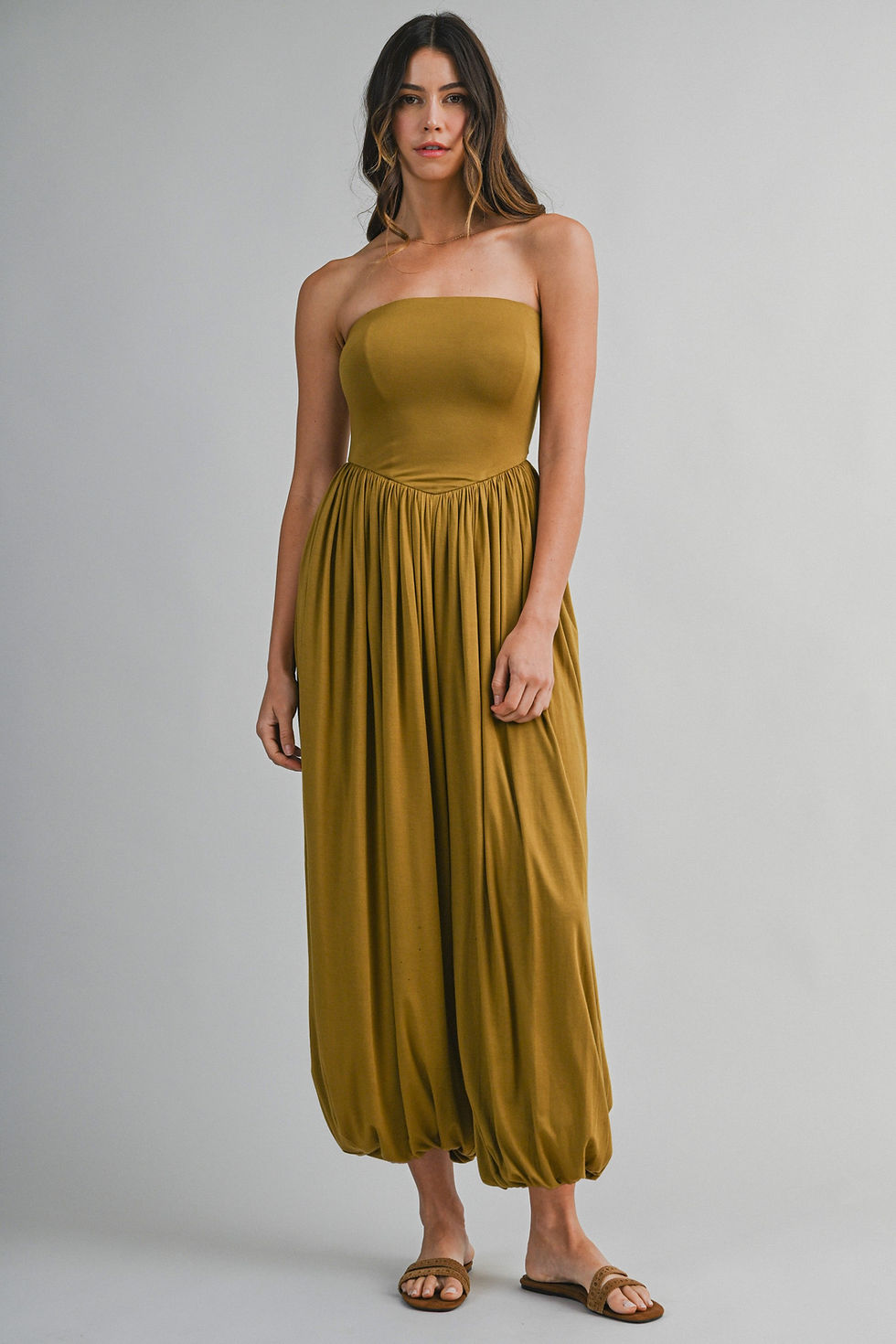 Thumbnail: Zuri Strapless Loose Fit Jumpsuit