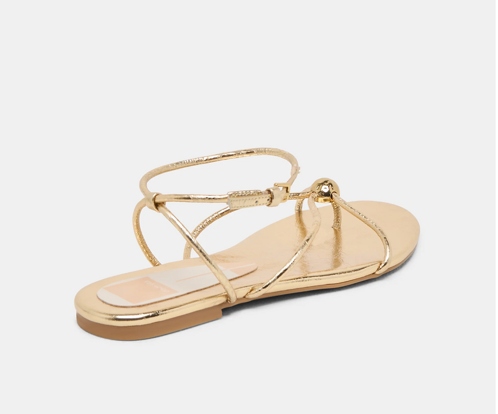 Thumbnail: Isolde Gold Leather Sandals
