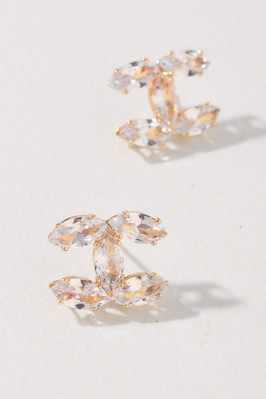 Gold Dipped Rhinestone Earrings