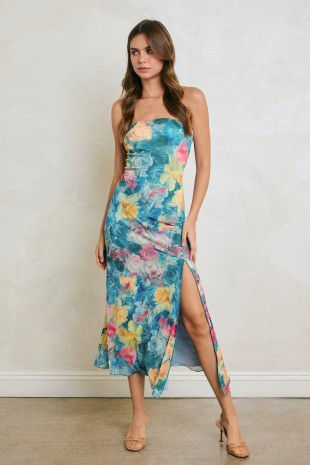 Thumbnail: Azurea Bloom Strapless Midi Dress