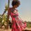 Thumbnail: Leaf Print Ruffle Detail Smocked Waist Tiered Mini Dress