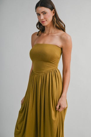 Thumbnail: Zuri Strapless Loose Fit Jumpsuit
