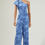 Thumbnail: Floral One Shoulder Ruffle Sleeve Jumpsuit - SALE
