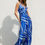 Thumbnail: Abstract Print Keyhole Halter Sweetheart Maxi Dress