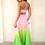 Thumbnail: Ombre Pleated Halter Sweetheart Cut Maxi Dress