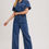 Thumbnail: Denim Button Front Carpenter Jumpsuit - SALE