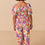 Thumbnail: Girls - Floral Short Sleeve Belted Jumpsuit