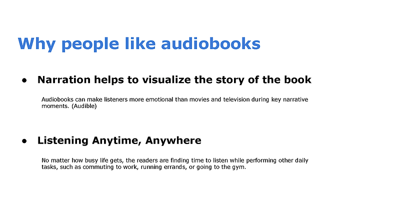 Evan's Case Study of Personalized Audiob