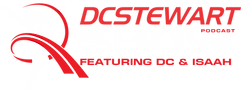 Official logo of the DC Stewart Show Podcast with hosts DC, Isaah, and Najee – covering sports, entertainment, and culture.
