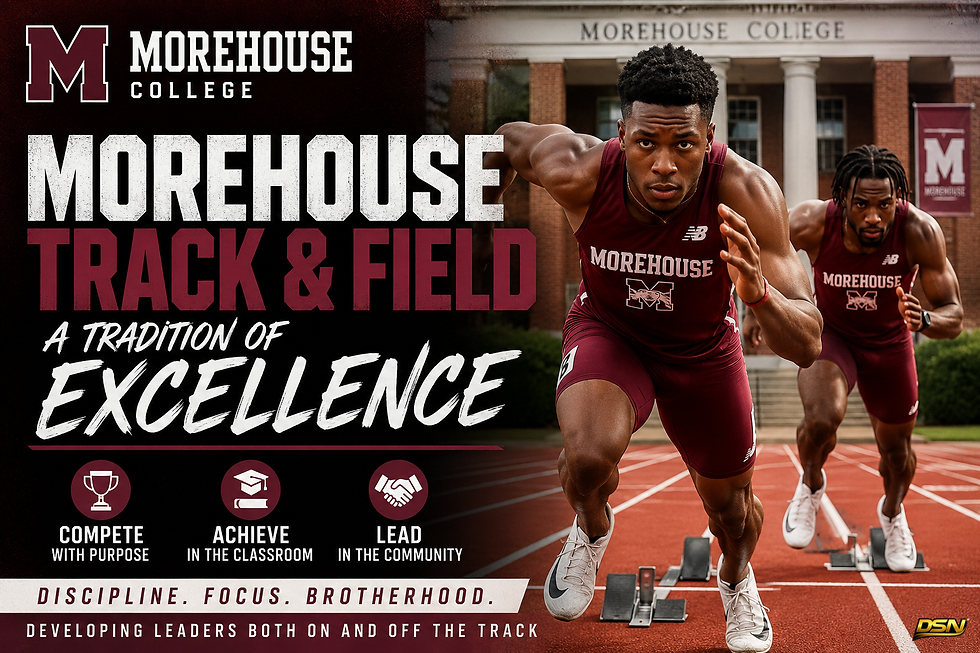 Morehouse Track and Field athletes representing excellence in HBCU athletics and college track and field competition