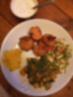 Not Your Nana's Piccalilli Kraut with saag aloo, pakoras and raita