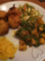Saag aloo, pakora, raita, not your nana's piccalilli kraut