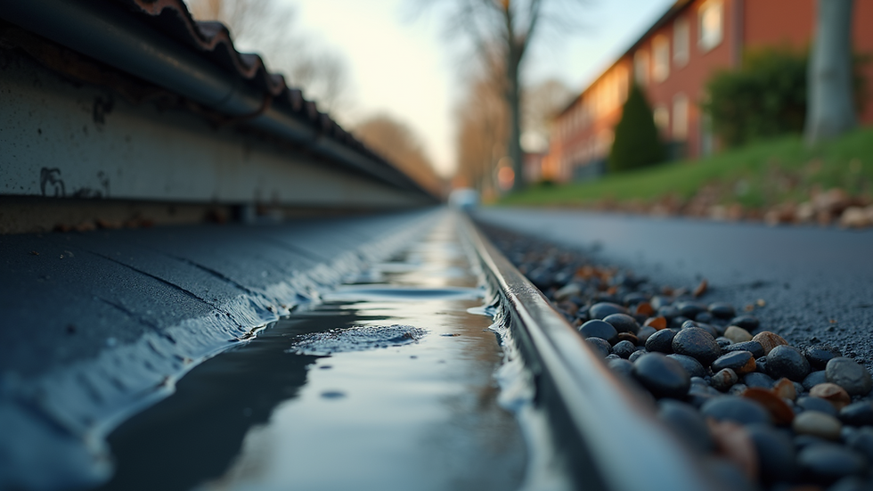 Eye-level view of a clean gutter system