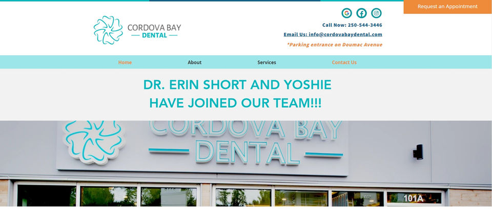 Cordova Bay Dental website created for local dental practice by Digital Unicorn