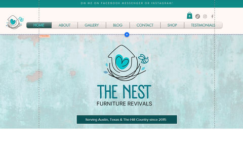 website built for The Nest Furniture Revivals by Digital Unicorn