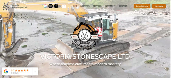 Victoria Stonescape Ltd Website built for local excavation and masonry company by Digital Unicorn