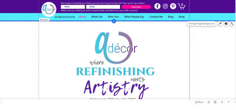 Homepage of an artist's website created by Digital Unicorn