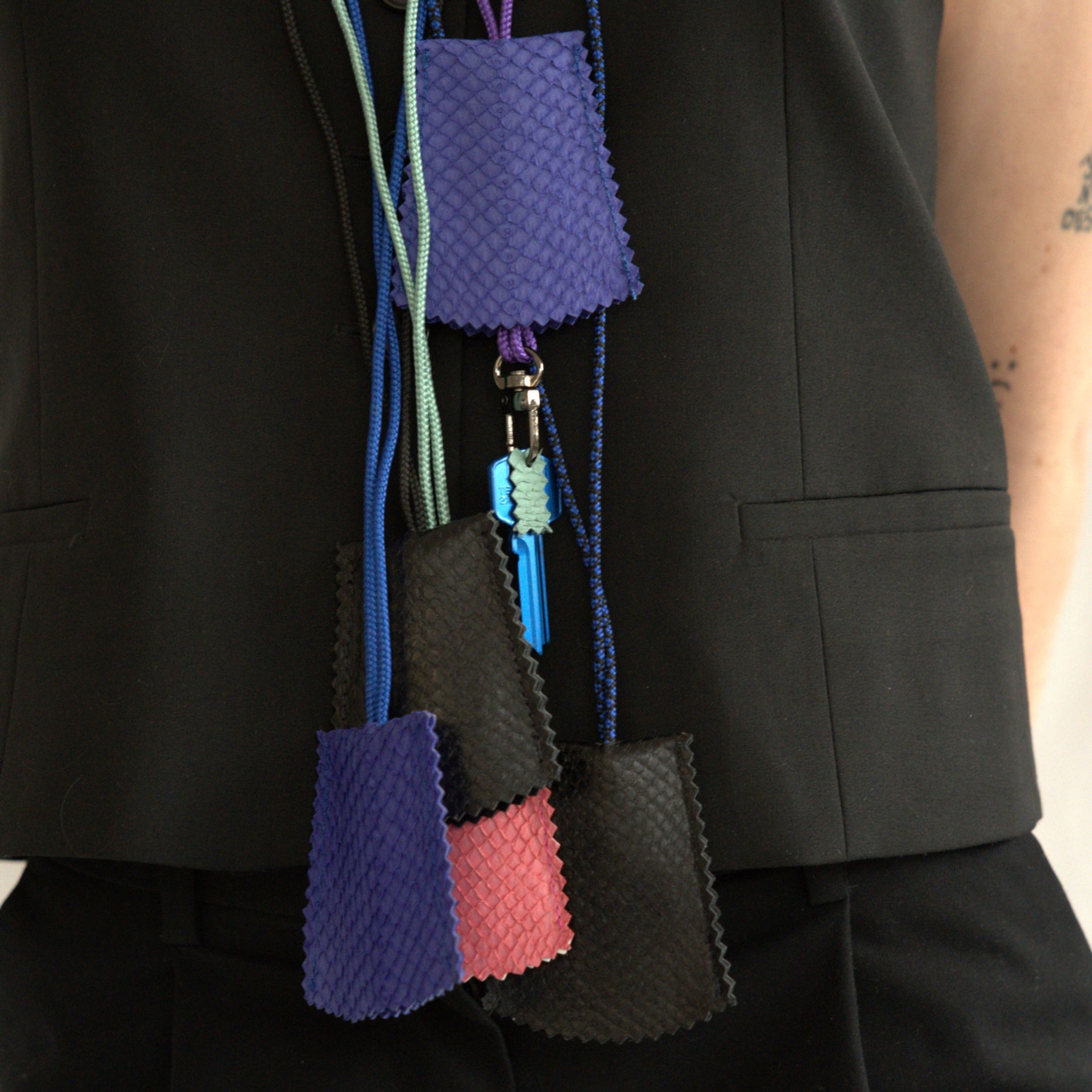 Porte-clés en cuir Marin