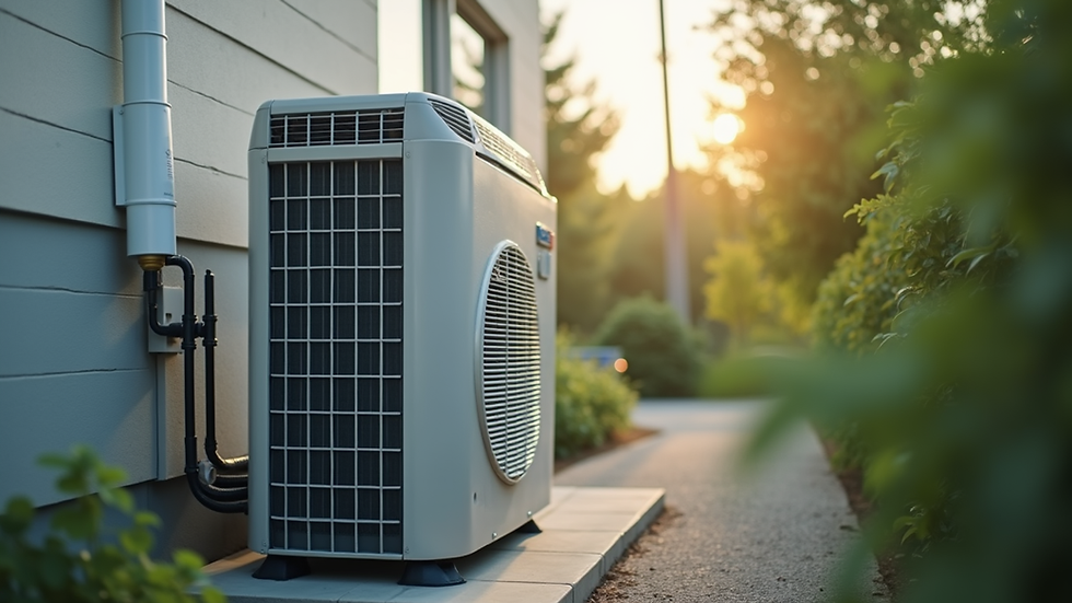 High angle view of a clean and well-maintained air conditioning unit outdoors