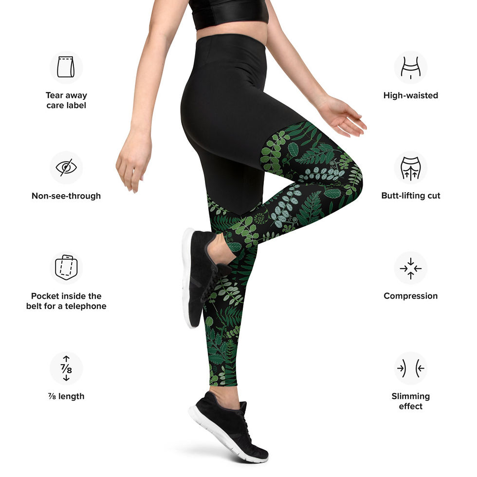 Thumbnail: Forest Foliage Women's Sports Leggings