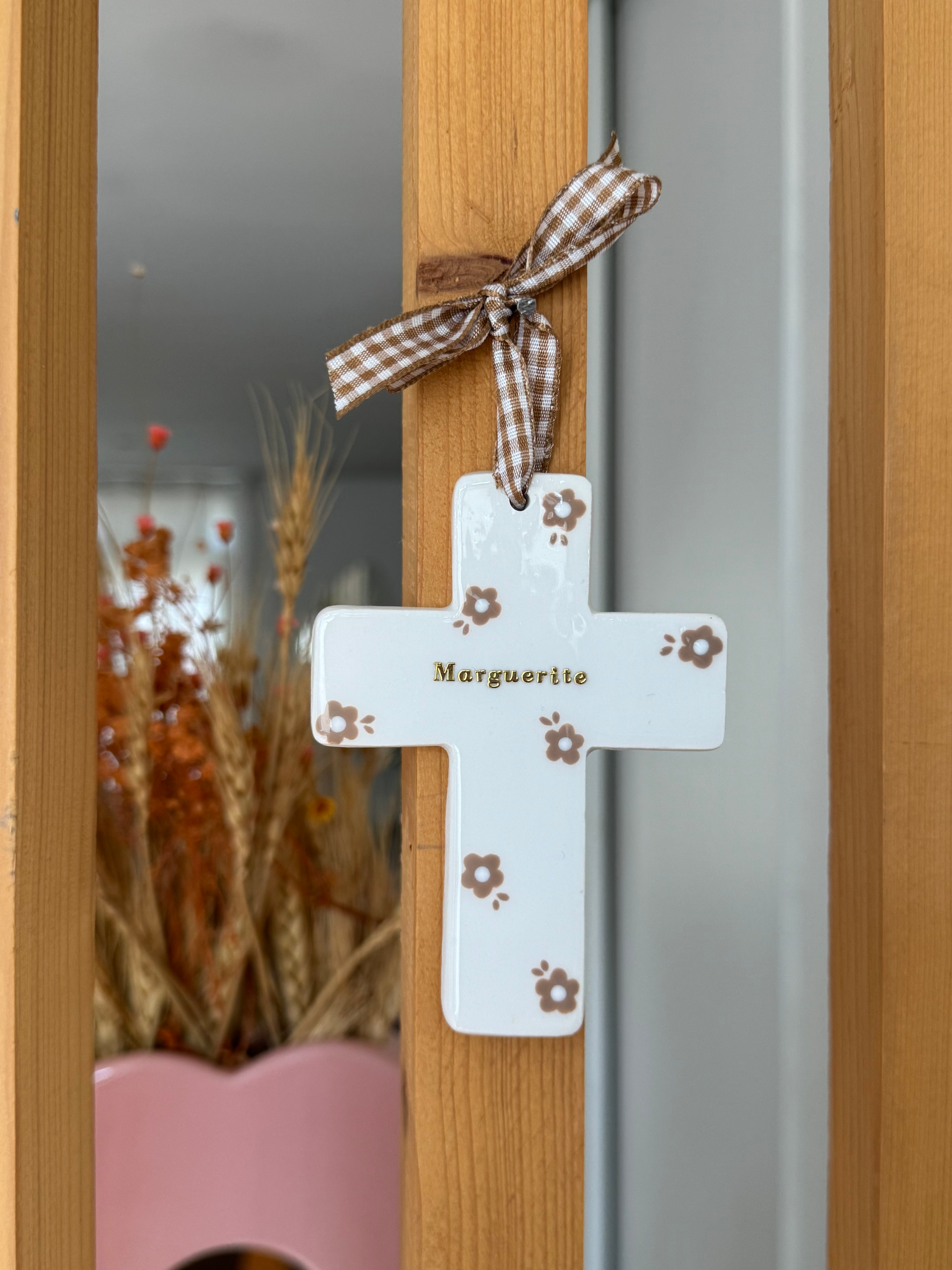 Croix murale personnalisable : Marguerite