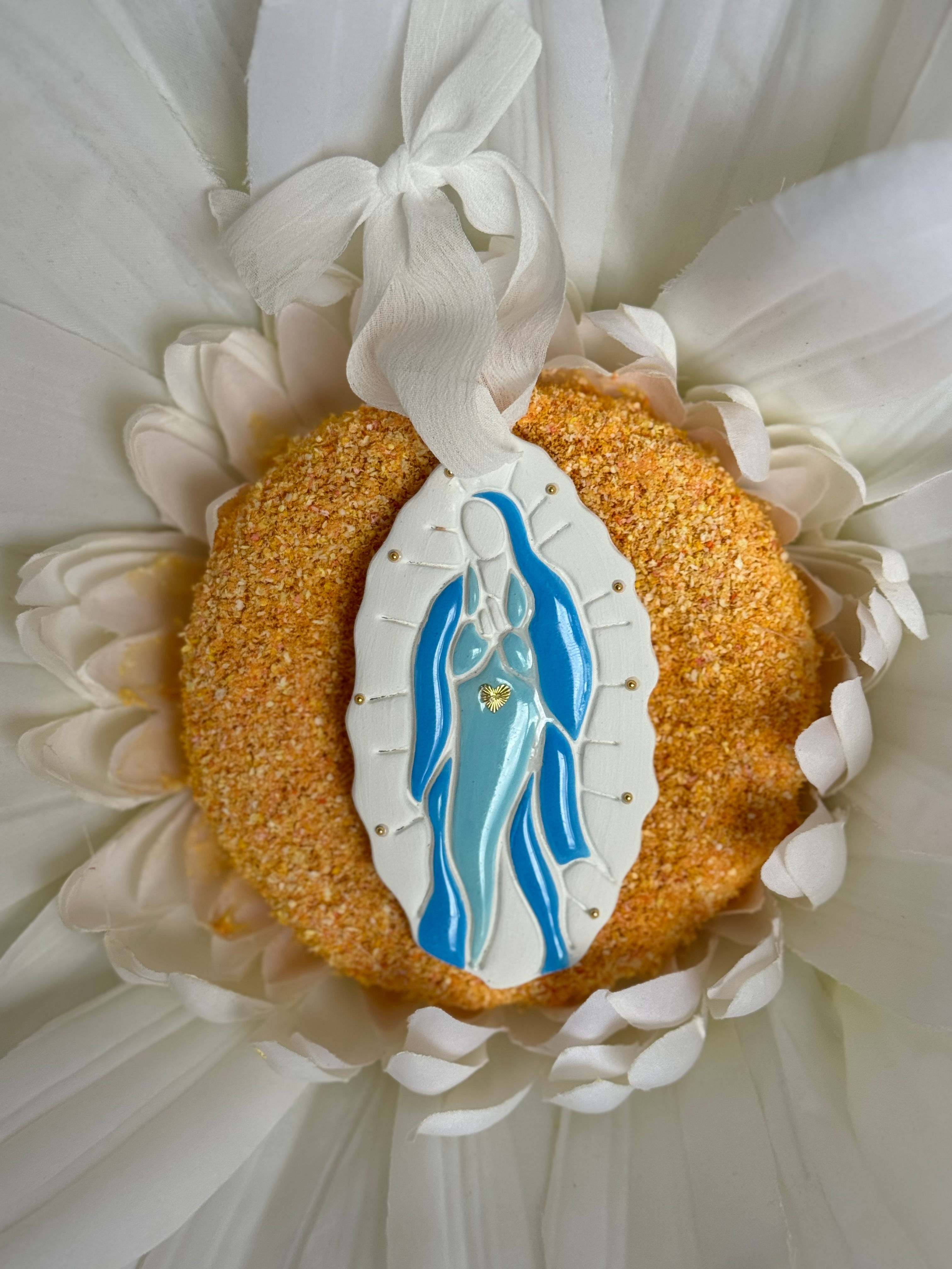 Vierge Marie murale en céramique : Protection
