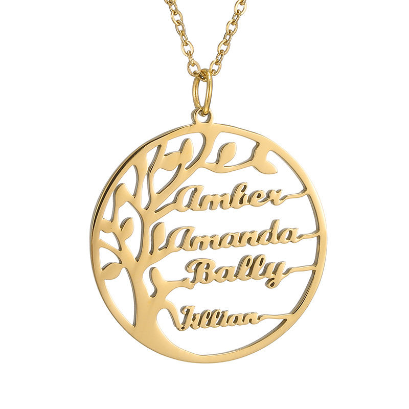 Thumbnail: Personalized Name Necklace with Tree of Life Pendant
