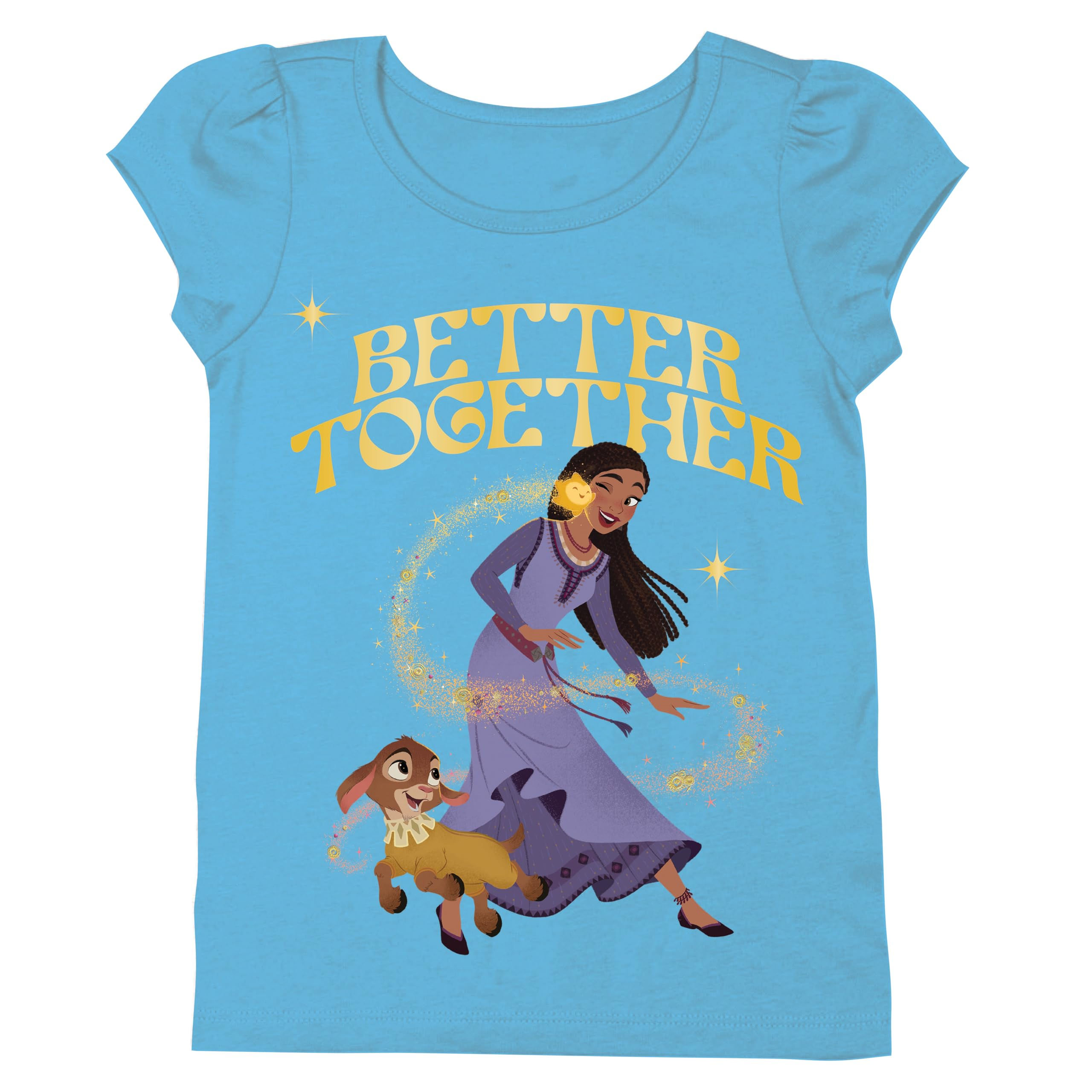 Disney Girls Wish Movie Asha Star & Valentino Short Sleeve T-Shirt-Sizes 2-16 Tu
