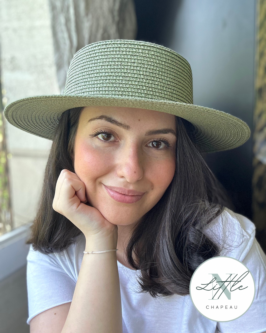 Canotier paille souple - Kaki