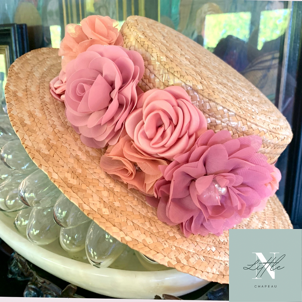 Canotier en paille & fleurs