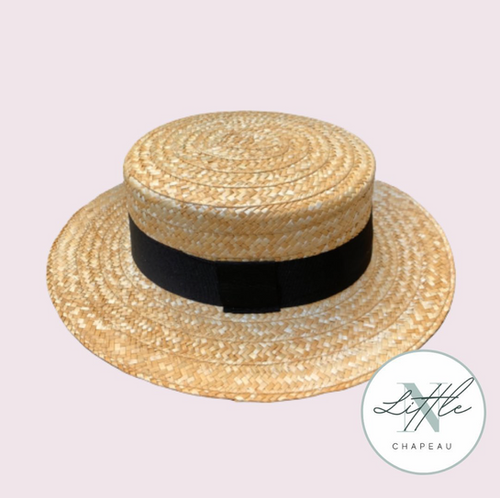 Mini Canotier En Paille Italienne Ancienne - Taille 57 - Idéal Pour Modiste Ou Déguisement