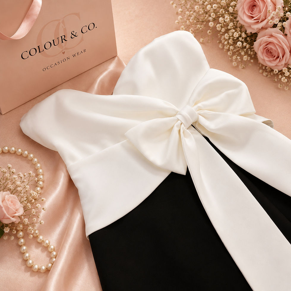 Thumbnail: Monochrome Bow Occasion Gown