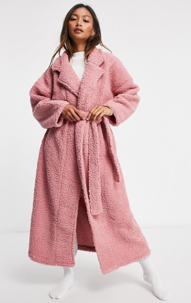 LOUNGE BORG MAXI ROBE IN PINK