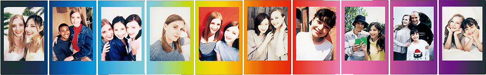 INSTAX MINI RAINBOW FILM FRAMES WITH PICTURES ON IT