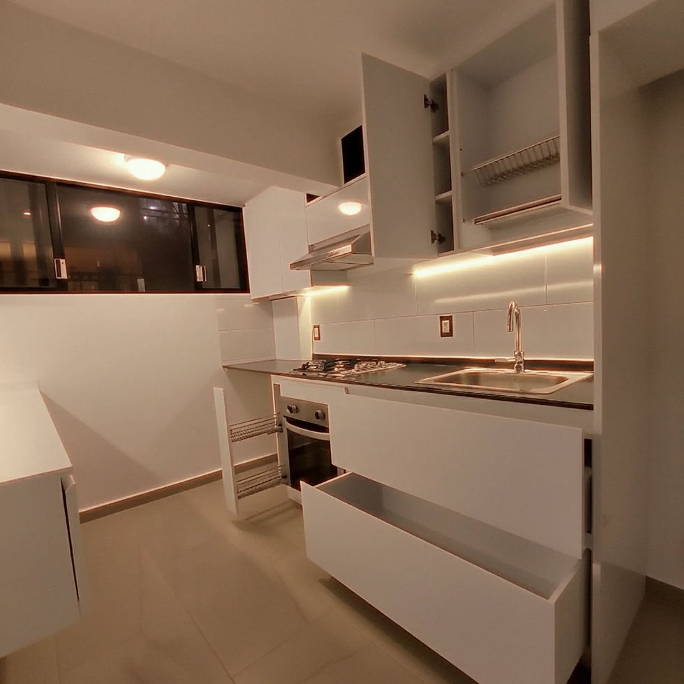 Dpto CH. Cocina de diseño funcional: máximo impacto visual con optimización de presupuesto.