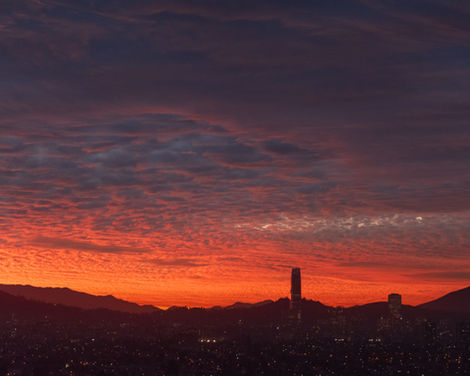 Atardecer en Santiago de Chile.