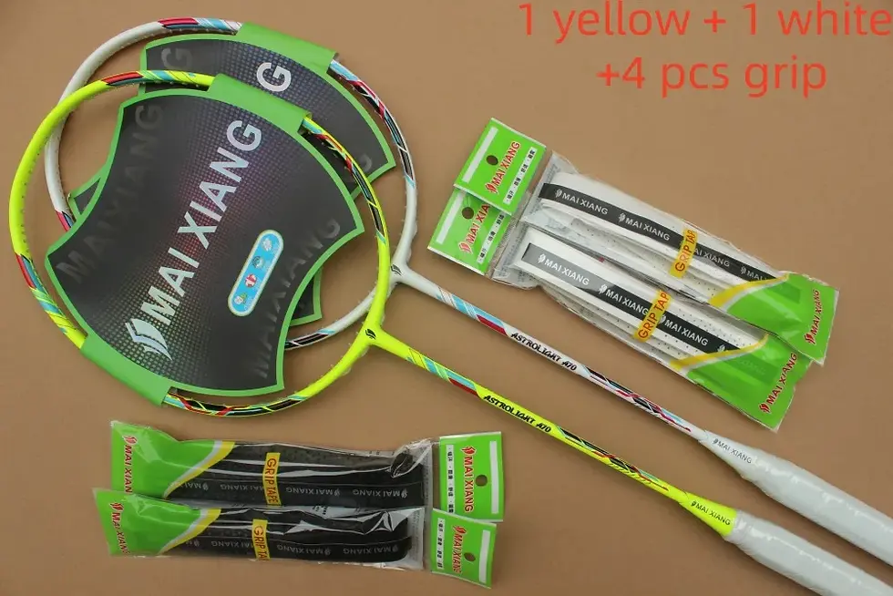 Miniaturbild: 2 Pcs Carbon Fiber Bionic Shaft Technology Badminton Racket 28Lbs High-Quality